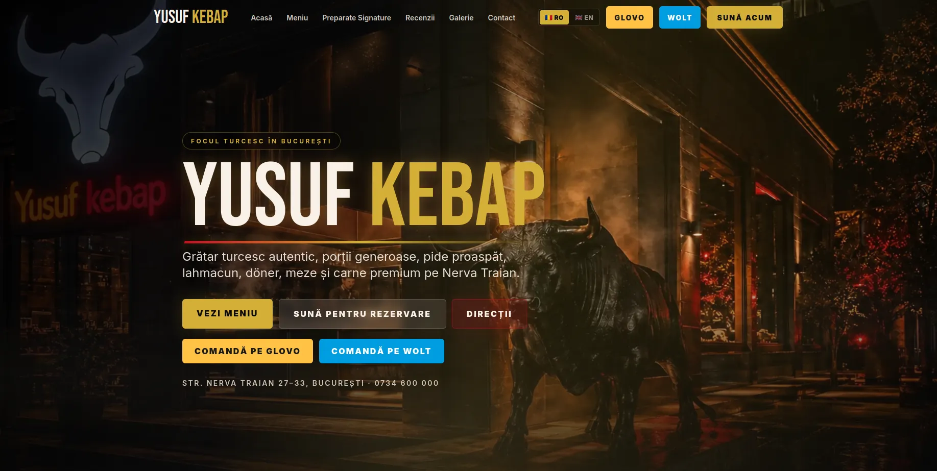 Yusuf Kebab: website by Bilal Studio