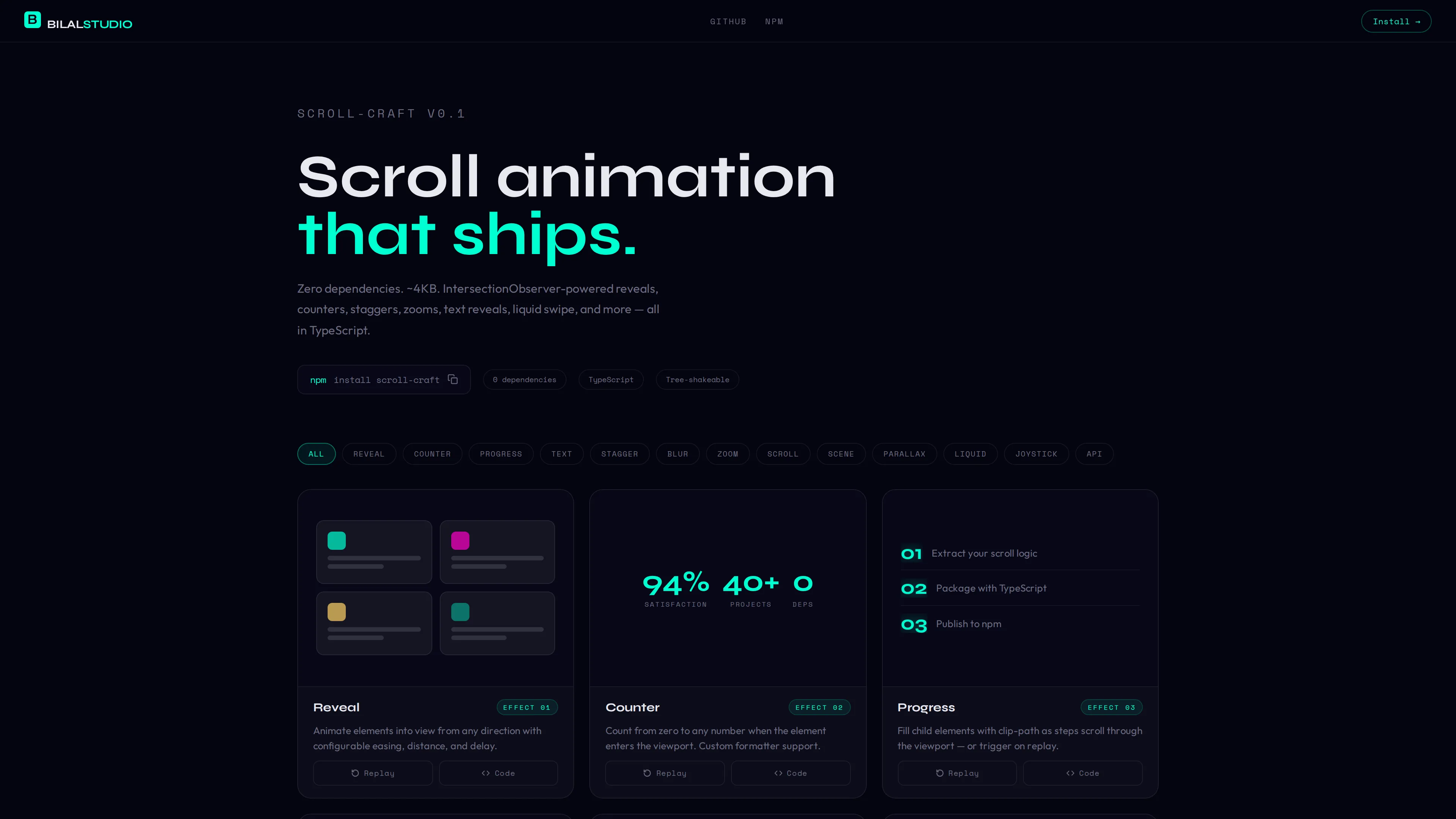 scroll-craft demo page